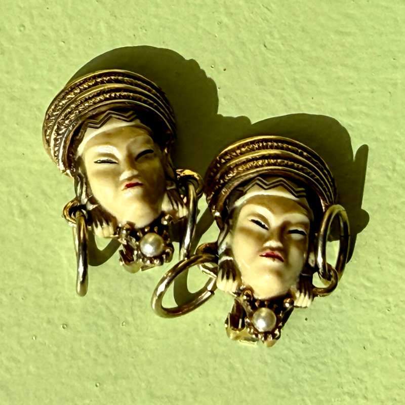 Vintage Selro Selini prinessu klemmueyrnalokkar